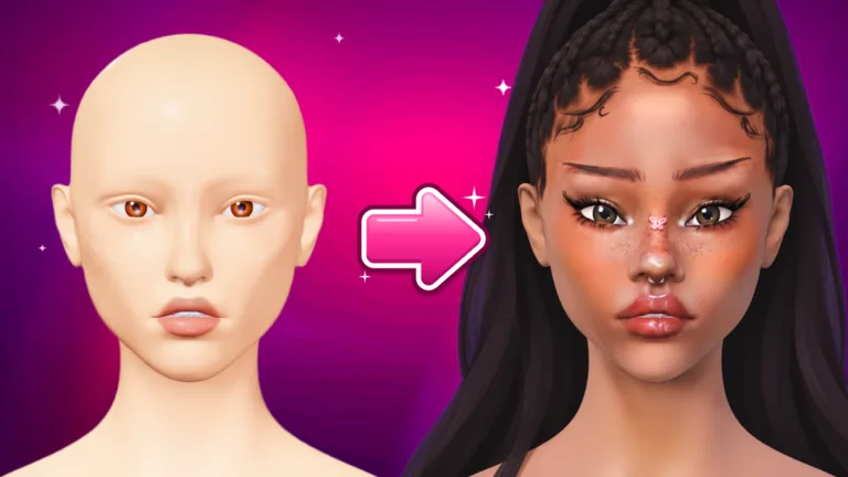 Facecard Roblox makeup tutorial: a bare 3D face next to the finished painted look